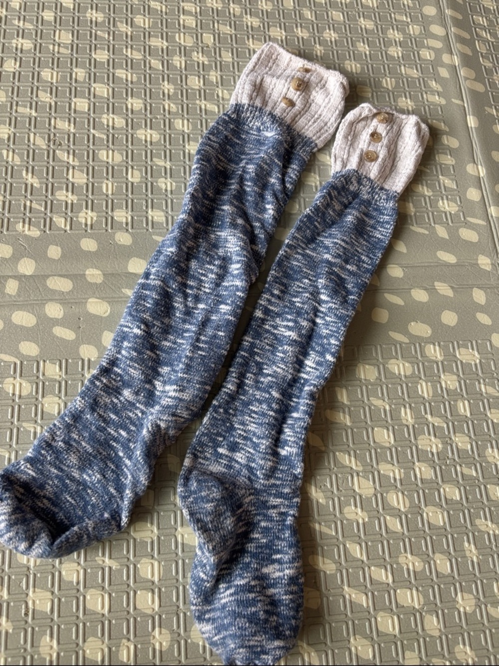 Button Knee High Boot Socks